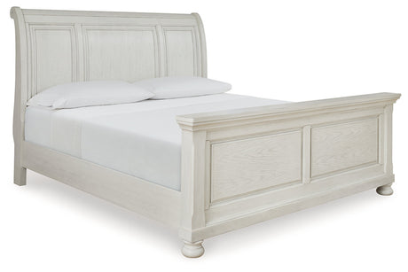 Robbinsdale Antique White Queen Sleigh Bed from Ashley - Luna Furniture