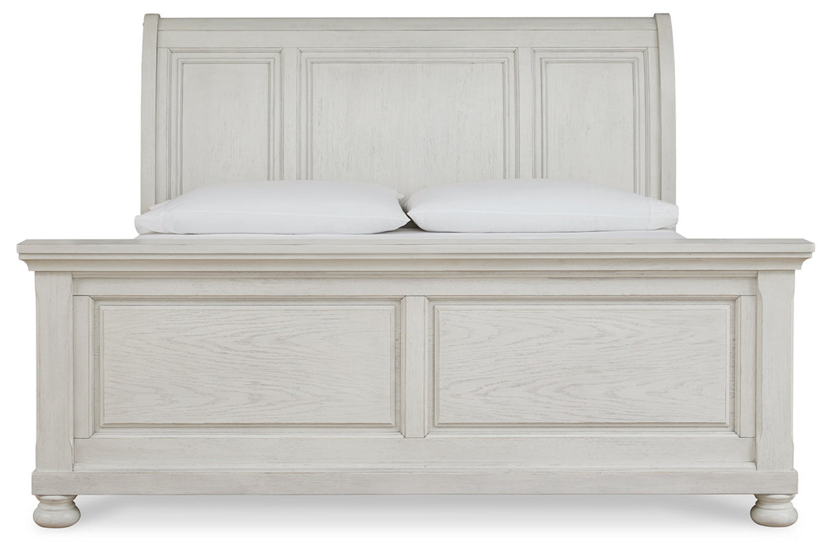Robbinsdale Antique White Queen Sleigh Bed from Ashley - Luna Furniture