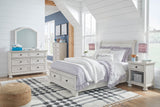 Robbinsdale Antique White Sleigh Storage Platform Bedroom Set from Ashley - Luna Furniture