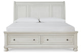 Robbinsdale Antique White Sleigh Storage Platform Bedroom Set from Ashley - Luna Furniture