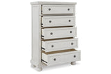 Robbinsdale Antique White Sleigh Storage Platform Bedroom Set from Ashley - Luna Furniture