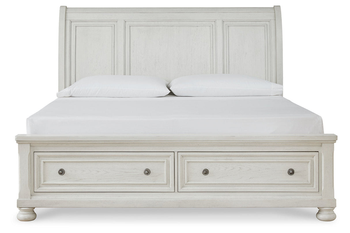 Robbinsdale Antique White Sleigh Storage Platform Bedroom Set from Ashley - Luna Furniture