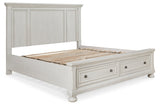 Robbinsdale Antique White Storage Platform Bedroom Set from Ashley - Luna Furniture