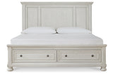 Robbinsdale Antique White Storage Platform Bedroom Set from Ashley - Luna Furniture