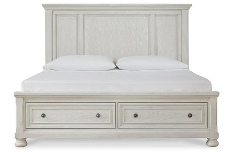 Robbinsdale Antique White Storage Platform Bedroom Set from Ashley - Luna Furniture