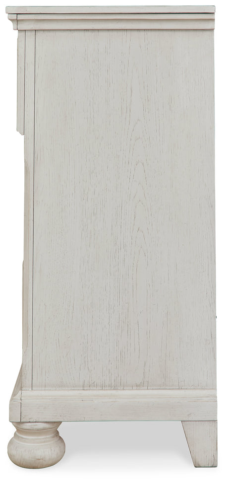 Robbinsdale Antique White Twin over Full Bunk Bed, Dresser and Chest from Ashley - Luna Furniture