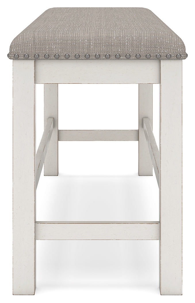 Robbinsdale Counter Height Dining Table and 2 Barstools and Bench in Antique White from Ashley - Luna Furniture