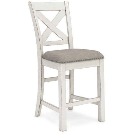 Robbinsdale Counter Height Dining Table and 4 Barstools in Antique White from Ashley - Luna Furniture