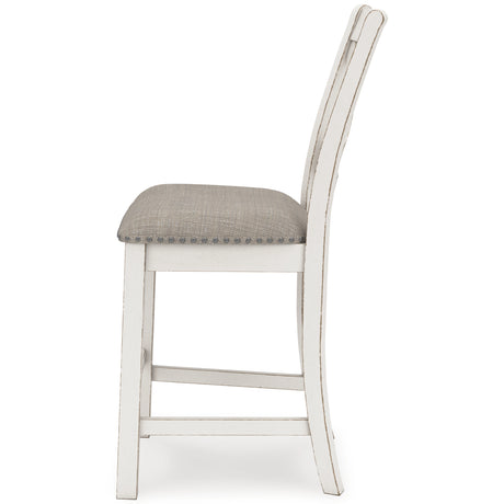 Robbinsdale Counter Height Dining Table and 4 Barstools in Antique White from Ashley - Luna Furniture