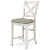 Robbinsdale Counter Height Dining Table and 4 Barstools in Antique White from Ashley - Luna Furniture