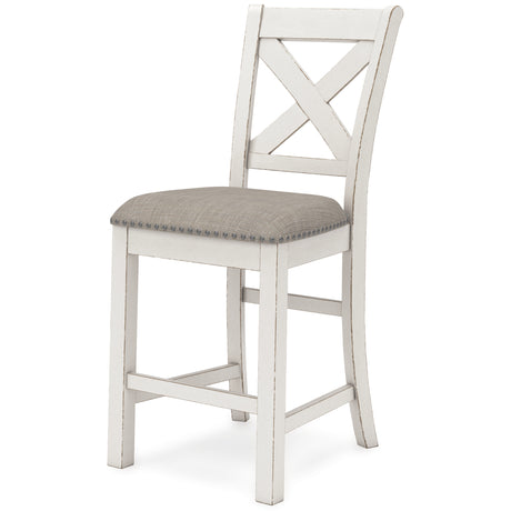 Robbinsdale Counter Height Dining Table and 4 Barstools in Antique White from Ashley - Luna Furniture