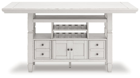 Robbinsdale Counter Height Dining Table and 4 Barstools in Antique White from Ashley - Luna Furniture