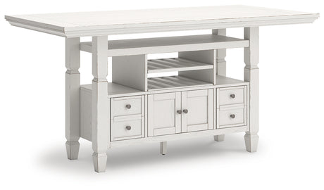 Robbinsdale Counter Height Dining Table and 4 Barstools in Antique White from Ashley - Luna Furniture