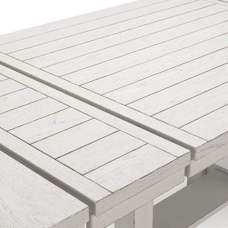 Robbinsdale Counter Height Dining Table and 6 Barstools and Bench in Antique White from Ashley - Luna Furniture