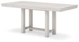 Robbinsdale Counter Height Dining Table and 6 Barstools in Antique White from Ashley - Luna Furniture