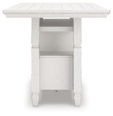 Robbinsdale Counter Height Dining Table and 6 Barstools in Antique White from Ashley - Luna Furniture