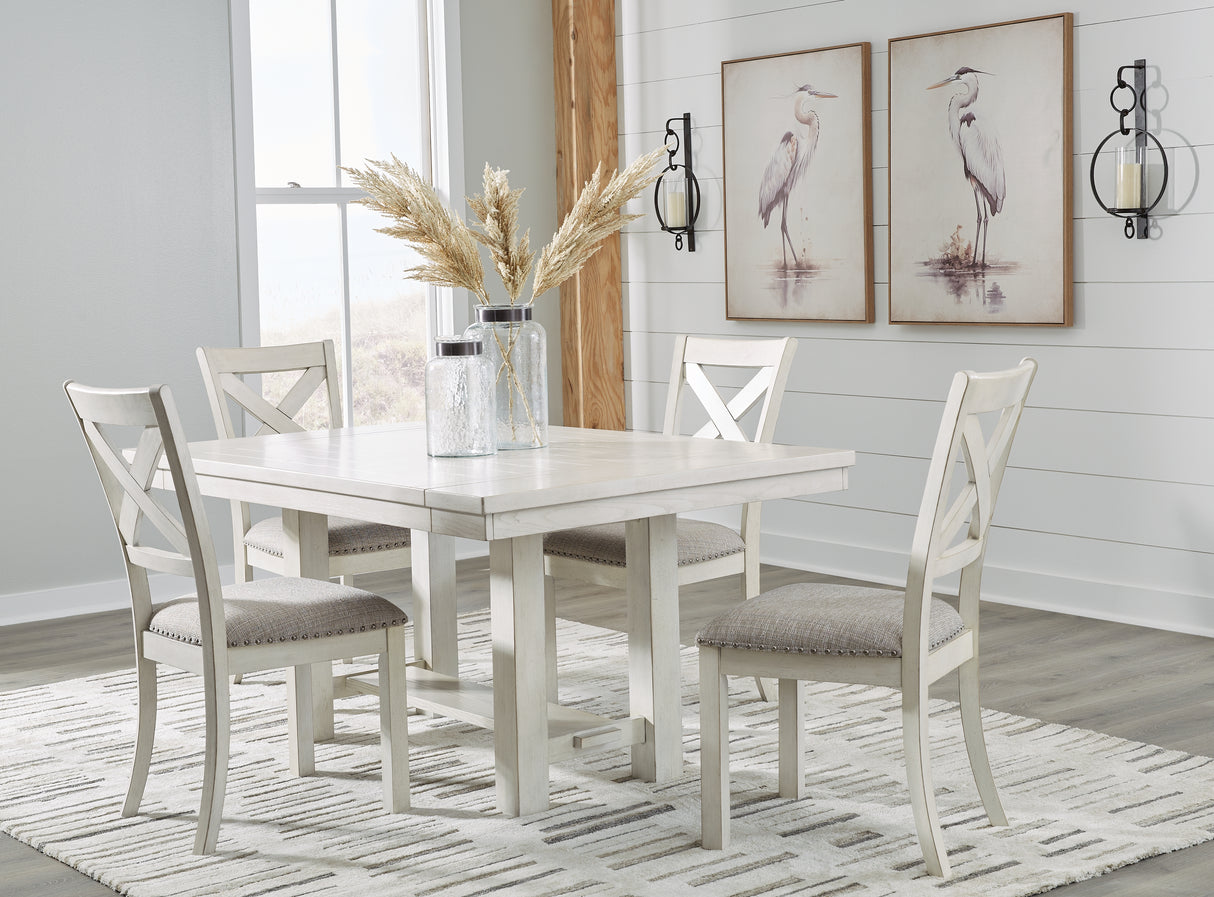 Robbinsdale Dining Table and 4 Chairs in Antique White from Ashley - Luna Furniture