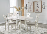 Robbinsdale Dining Table and 4 Chairs in Antique White from Ashley - Luna Furniture