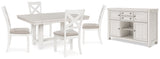 Robbinsdale Dining Table and 4 Chairs with Storage in Antique White from Ashley - Luna Furniture
