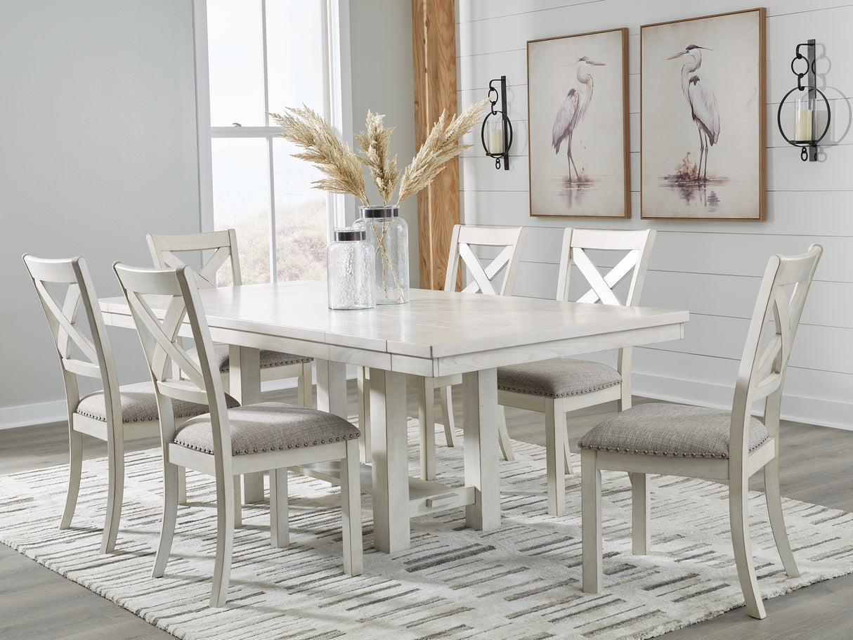 Robbinsdale Dining Table and 6 Chairs in Antique White from Ashley - Luna Furniture