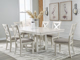 Robbinsdale Dining Table and 6 Chairs in Antique White from Ashley - Luna Furniture