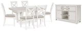 Robbinsdale Dining Table and 6 Chairs with Storage in Antique White from Ashley - Luna Furniture