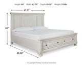 Robbinsdale Queen Panel Storage Bed with Mirrored Dresser and Chest in Antique White from Ashley - Luna Furniture