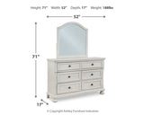 Robbinsdale Twin Sleigh Storage Bed with Mirrored Dresser and Nightstand in Antique White from Ashley - Luna Furniture