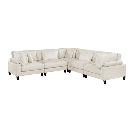 9688NBE*53CR2AC (5)5-Piece Modular Sectional from Homelegance - Luna Furniture