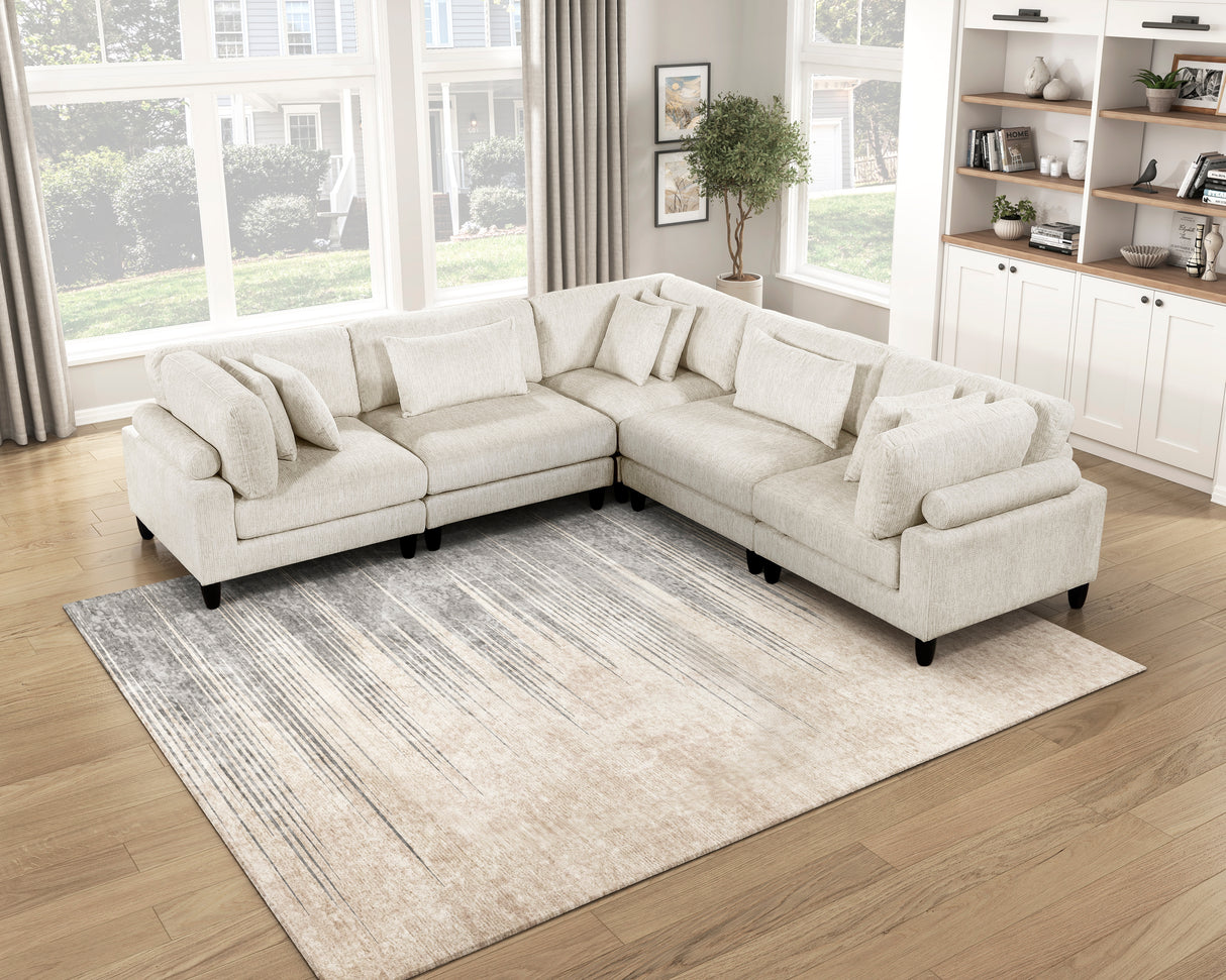 9688NBE*53CR2AC (5)5-Piece Modular Sectional from Homelegance - Luna Furniture
