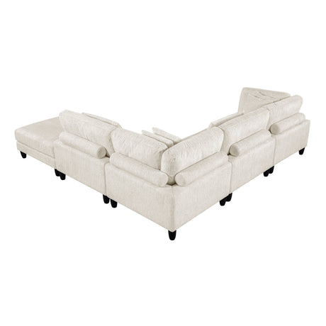 Robstown Beige 5-Piece Modular Sectional with Ottoman from Homelegance - Luna Furniture