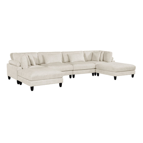 Robstown Beige 6-Piece Modular Sectional with Two Ottomans from Homelegance - Luna Furniture