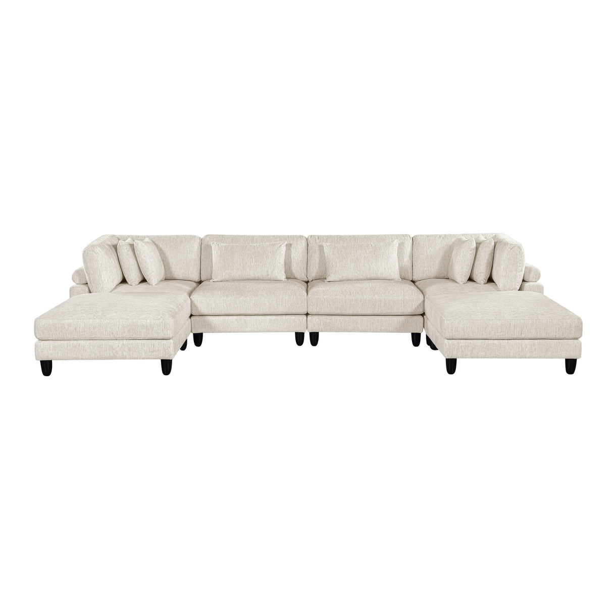 Robstown Beige 6-Piece Modular Sectional with Two Ottomans from Homelegance - Luna Furniture
