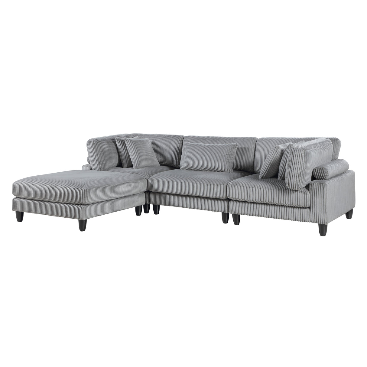 9688GY*42CRACOT (4)4-Piece Modular Sectional with Otttoman from Homelegance - Luna Furniture