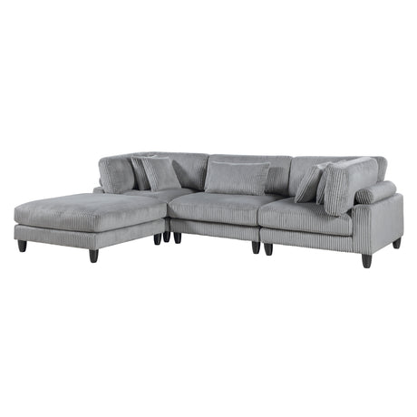 9688GY*42CRACOT (4)4-Piece Modular Sectional with Otttoman from Homelegance - Luna Furniture
