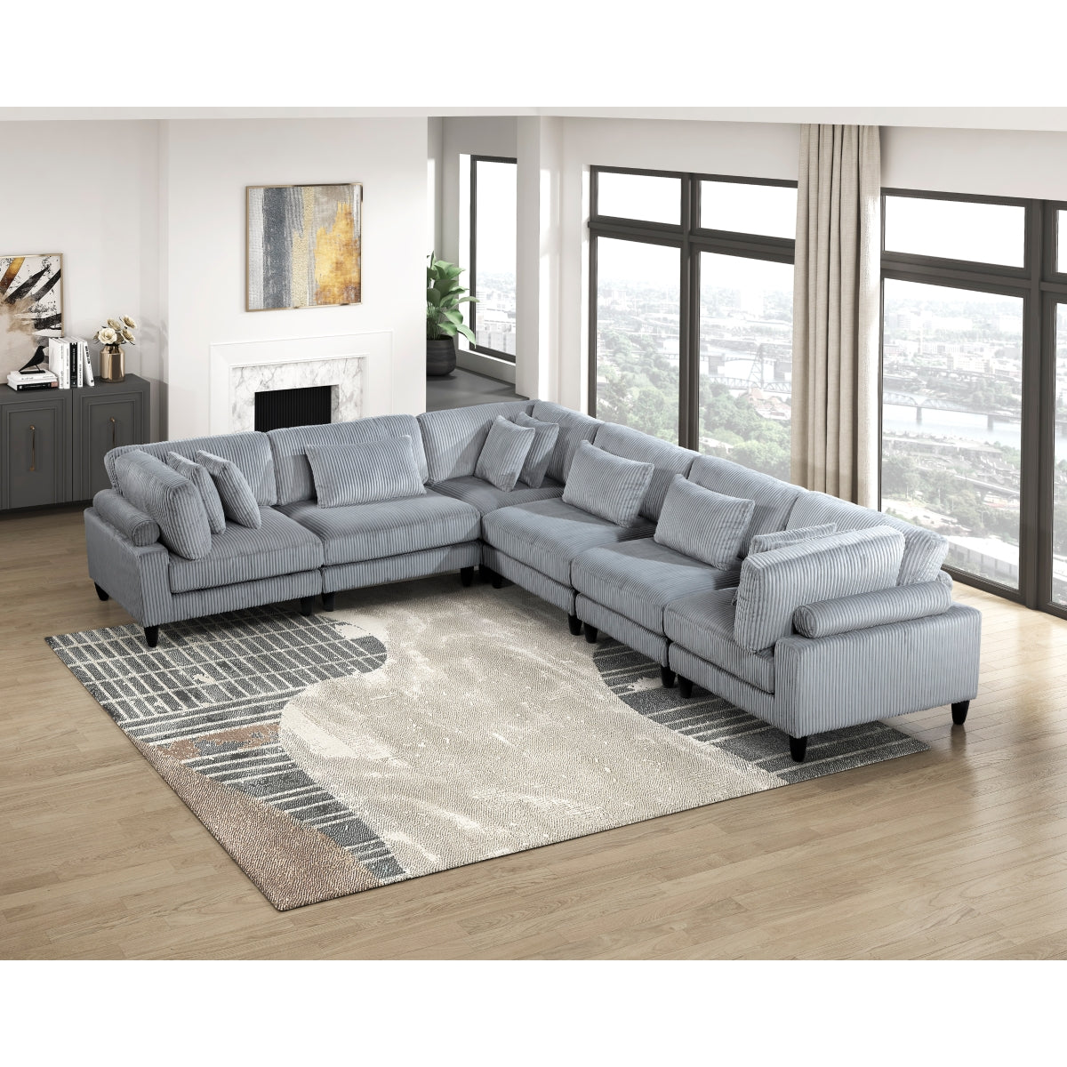 Robstown Gray 6-Piece Modular Sectional from Homelegance - Luna Furniture