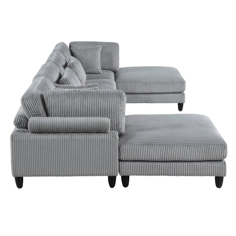 Robstown Gray 6-Piece Modular Sectional with Two Ottomans from Homelegance - Luna Furniture