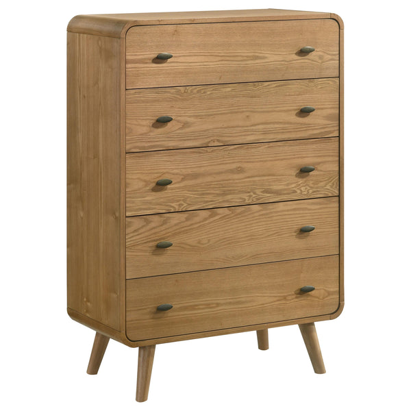 Robyn Light Ash 5-Drawer Bedroom Chest