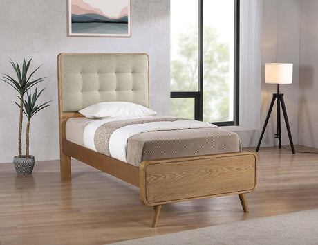 Robyn Light Ash Wood Twin Platform Bed from Coaster - Luna Furniture