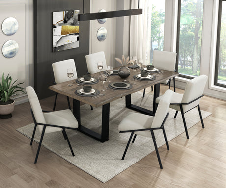 Rochelle Natural Oak/Cream 84" Dining Set from Homelegance - Luna Furniture