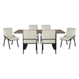 Rochelle Natural Oak/Cream 7-Piece 84" Dining Set from Homelegance - Luna Furniture