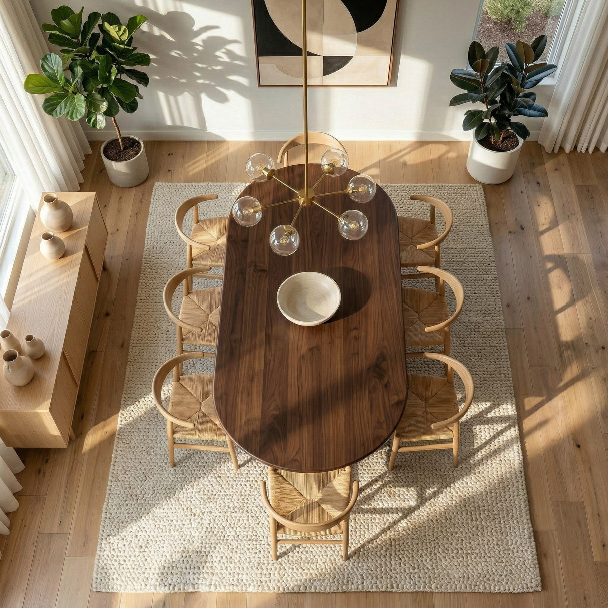 Rognes Walnut Oval Dining Table