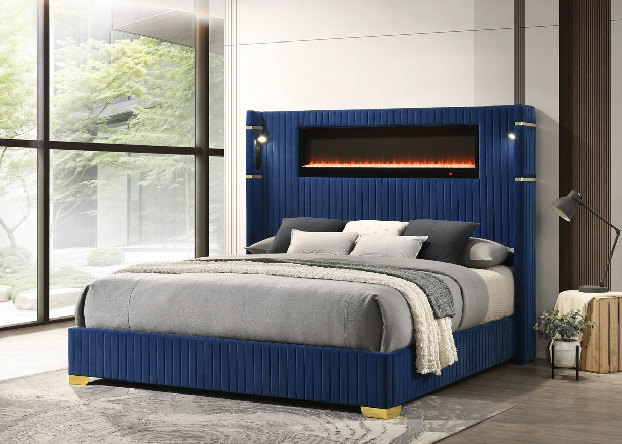 Romance Blue King Platform Bed from Happy Homes - Luna Furniture