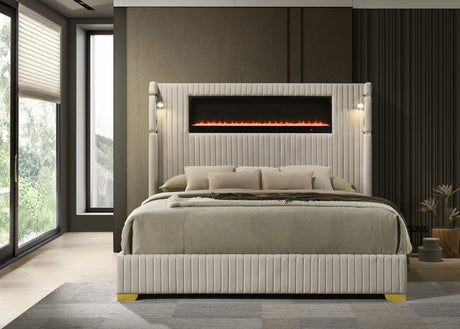 Romance Cream King Platform Bed from Happy Homes - Luna Furniture