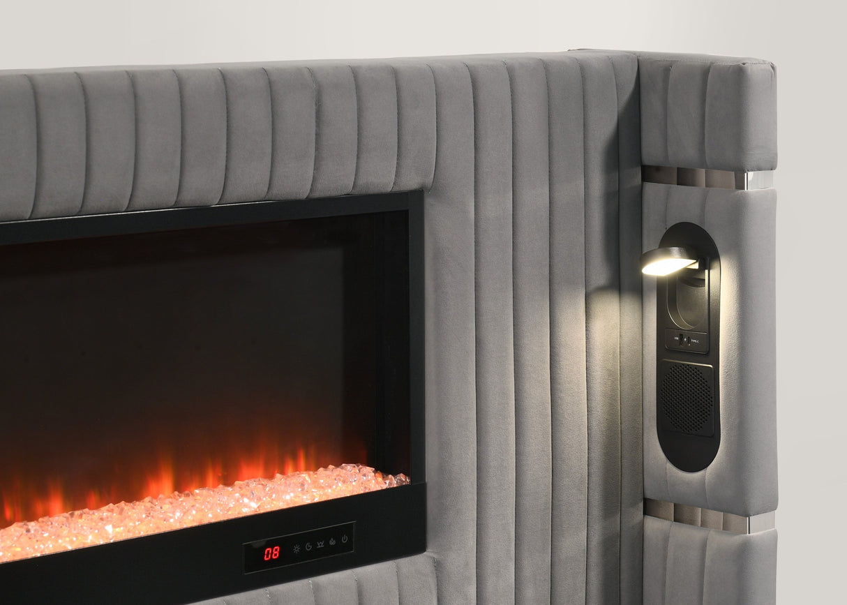 Romance Gray King Platform Bed from Happy Homes - Luna Furniture