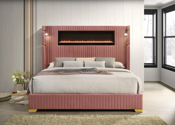 Romance Pink Queen Platform Bed