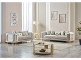 Romans Stationary Loveseat in Cream