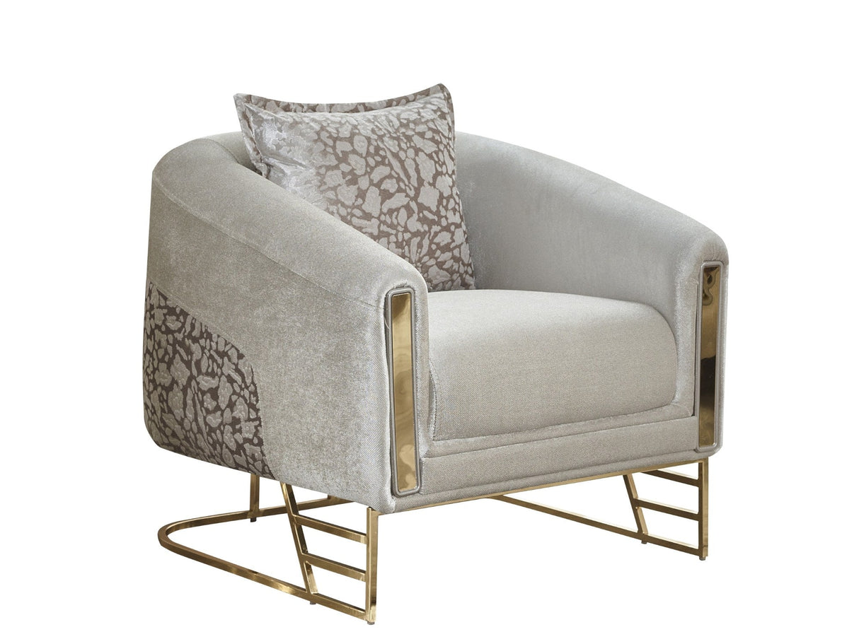 Romans 3-pieces (Sofa & Loveseat & Chair) Livingroom Set in Cream from Furnia - Luna Furniture