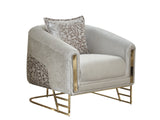 Romans 3-pieces (Sofa & Loveseat & Chair) Livingroom Set in Cream from Furnia - Luna Furniture