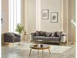 Romans 3-pieces (Sofa & Loveseat & Chair) Livingroom Set in Grey from Furnia - Luna Furniture